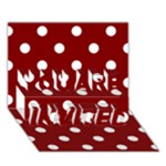 Polka Dots - White on Maroon Red YOU ARE INVITED 3D Greeting Card (7x5)