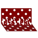 Polka Dots - White on Maroon Red BEST BRO 3D Greeting Card (8x4)