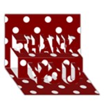 Polka Dots - White on Maroon Red THANK YOU 3D Greeting Card (7x5)