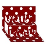 Polka Dots - White on Maroon Red You Rock 3D Greeting Card (7x5)