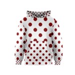 Polka Dots - Maroon Red on White Kid s Pullover Hoodie