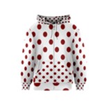 Polka Dots - Maroon Red on White Kid s Zipper Hoodie
