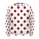 Polka Dots - Maroon Red on White Men s Sweatshirt