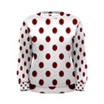 Polka Dots - Maroon Red on White Women s Sweatshirt