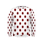 Polka Dots - Maroon Red on White Kid s Sweatshirt