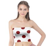 Polka Dots - Maroon Red on White Tube Top
