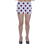 Polka Dots - Maroon Red on White Skinny Shorts