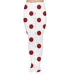 Polka Dots - Maroon Red on White Women s Tights