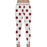 Polka Dots - Maroon Red on White Yoga Leggings