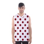 Polka Dots - Maroon Red on White Men s Basketball Tank Top