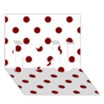 Polka Dots - Maroon Red on White I Love You 3D Greeting Card (7x5)