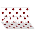Polka Dots - Maroon Red on White #1 MOM 3D Greeting Cards (8x4)