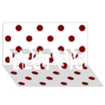 Polka Dots - Maroon Red on White BEST SIS 3D Greeting Card (8x4)