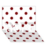 Polka Dots - Maroon Red on White HOPE 3D Greeting Card (7x5)