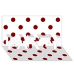 Polka Dots - Maroon Red on White PARTY 3D Greeting Card (8x4)