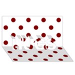 Polka Dots - Maroon Red on White HUGS 3D Greeting Card (8x4)