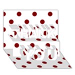 Polka Dots - Maroon Red on White THANK YOU 3D Greeting Card (7x5)