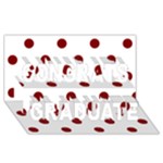 Polka Dots - Maroon Red on White Congrats Graduate 3D Greeting Card (8x4)