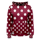 Polka Dots - White on Burgundy Red Women s Pullover Hoodie
