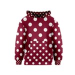 Polka Dots - White on Burgundy Red Kid s Pullover Hoodie