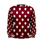 Polka Dots - White on Burgundy Red Women s Sweatshirt