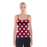 Polka Dots - White on Burgundy Red Spaghetti Strap Top