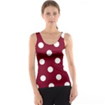 Polka Dots - White on Burgundy Red Tank Top