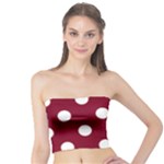 Polka Dots - White on Burgundy Red Tube Top