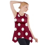 Polka Dots - White on Burgundy Red Side Drop Tank Tunic