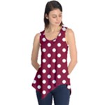 Polka Dots - White on Burgundy Red Sleeveless Tunic