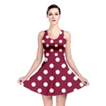 Polka Dots - White on Burgundy Red Reversible Skater Dress
