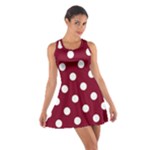 Polka Dots - White on Burgundy Red Cotton Racerback Dress