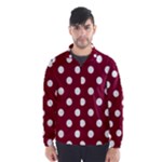 Polka Dots - White on Burgundy Red Wind Breaker (Men)