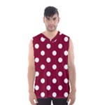 Polka Dots - White on Burgundy Red Men s Basketball Tank Top