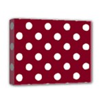 Polka Dots - White on Burgundy Red Deluxe Canvas 14  x 11  (Stretched)