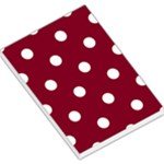 Polka Dots - White on Burgundy Red Large Memo Pads