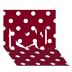 Polka Dots - White on Burgundy Red I Love You 3D Greeting Card (7x5)