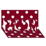 Polka Dots - White on Burgundy Red MOM 3D Greeting Card (8x4)
