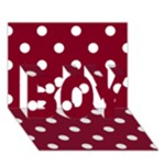 Polka Dots - White on Burgundy Red BOY 3D Greeting Card (7x5)