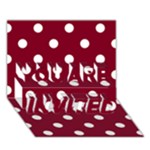 Polka Dots - White on Burgundy Red YOU ARE INVITED 3D Greeting Card (7x5)