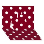 Polka Dots - White on Burgundy Red Apple 3D Greeting Card (7x5)
