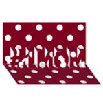 Polka Dots - White on Burgundy Red #1 MOM 3D Greeting Cards (8x4)