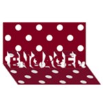 Polka Dots - White on Burgundy Red ENGAGED 3D Greeting Card (8x4)