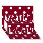 Polka Dots - White on Burgundy Red You Rock 3D Greeting Card (7x5)