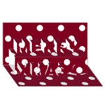 Polka Dots - White on Burgundy Red Merry Xmas 3D Greeting Card (8x4)