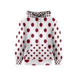 Polka Dots - Burgundy Red on White Kid s Zipper Hoodie