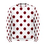 Polka Dots - Burgundy Red on White Men s Sweatshirt