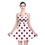Polka Dots - Burgundy Red on White Reversible Skater Dress