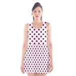 Polka Dots - Burgundy Red on White Scoop Neck Skater Dress