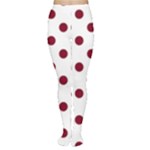 Polka Dots - Burgundy Red on White Women s Tights